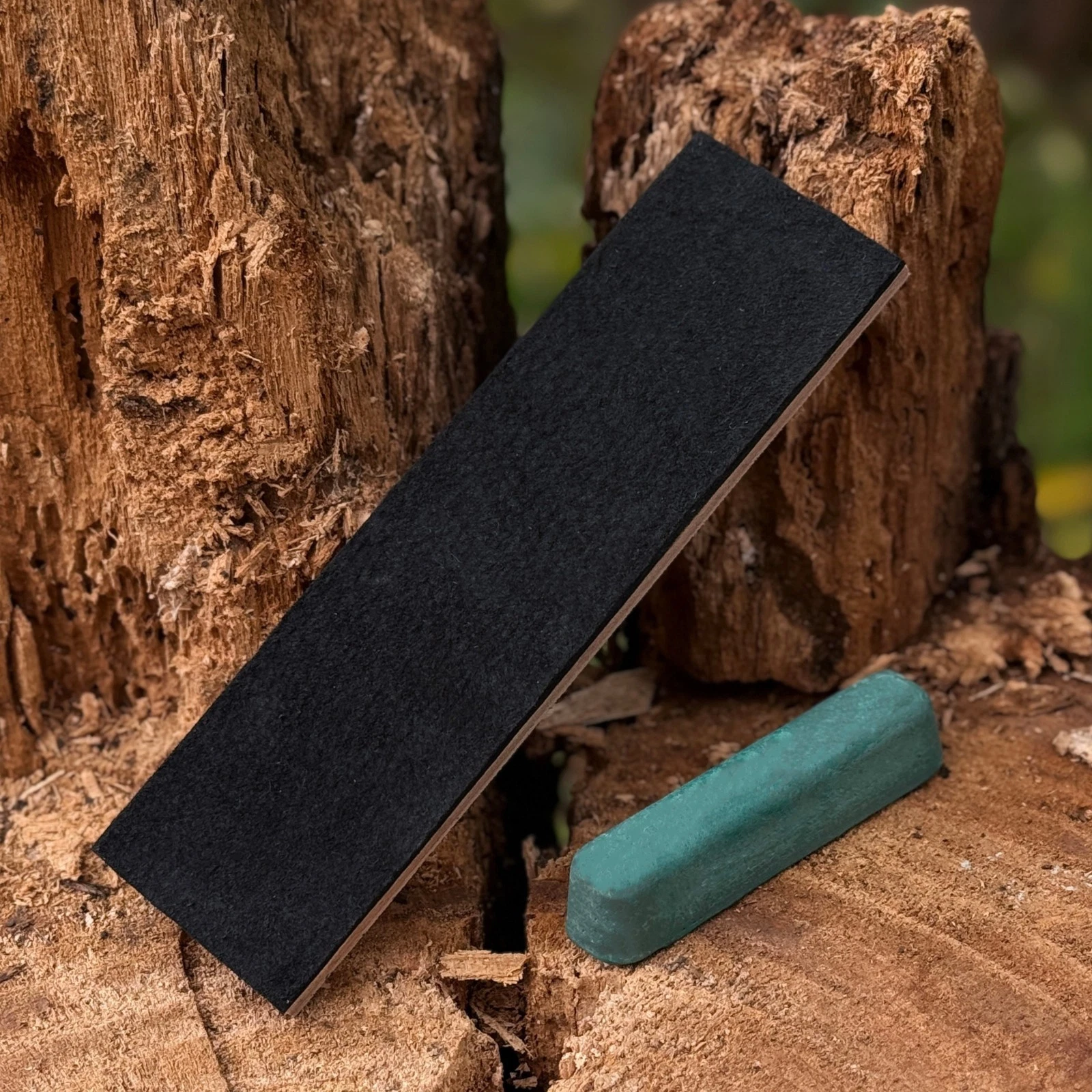 6'' Leather Strop Sharpening Board Knife Chisel Honing Polishing Tool Wood Base