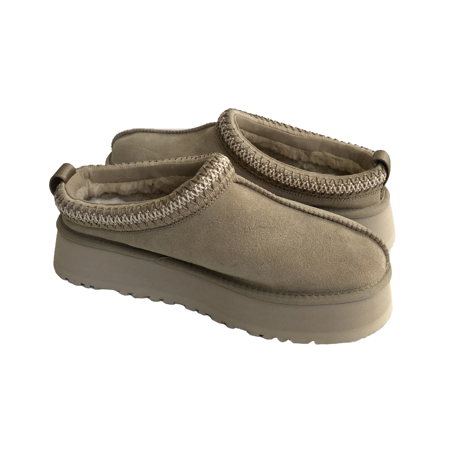 PANTOFOLA D’ORO UGG SCARPE DONNA TAZZ SENAPE SEEED SHEARLING PELLE SCAMOSCIATA PLATEAU US 10 EU 41 REGNO UK 8