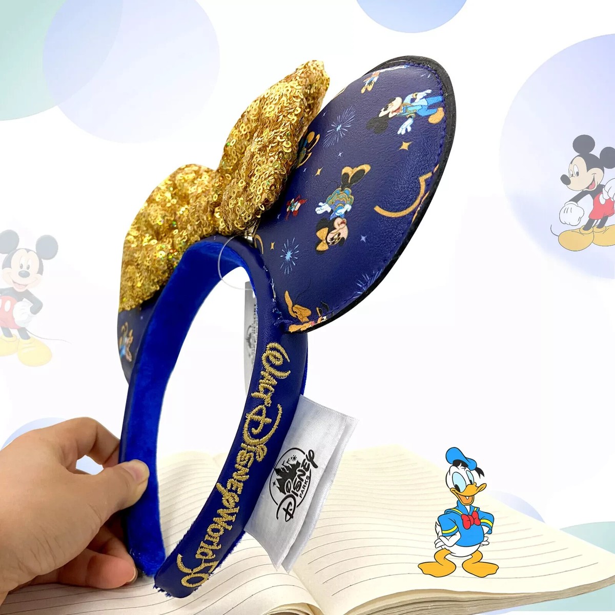 Disney Parks x Loungefly WDW 50th Anniversary Minnie Mouse Ear Headband Disney Parks Edition Loungefly 50th Anniversary Ears WDW  main image 3