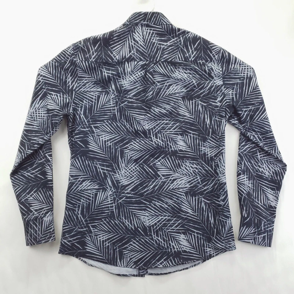 Vince Camuto Shirt Mens Medium Black White Tropical Classic Button-Up - Image 2 of 4