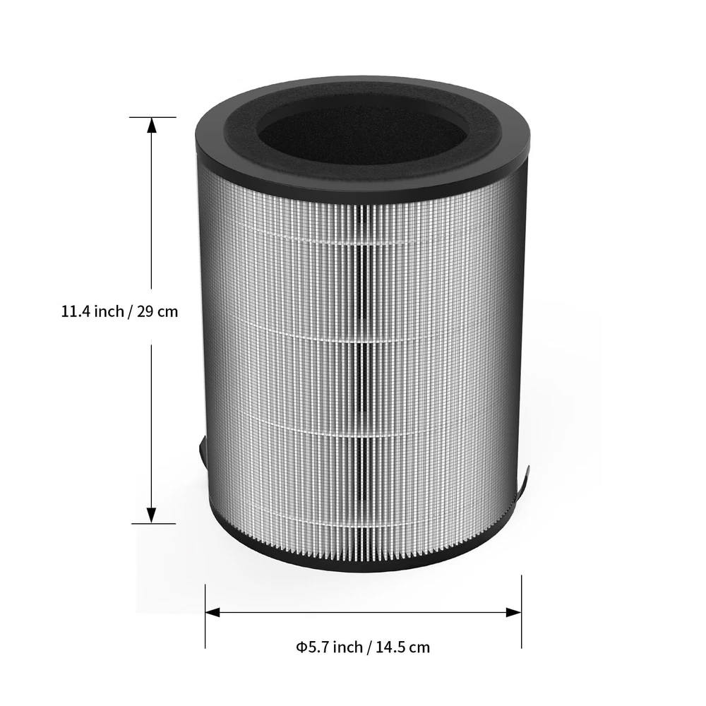 Air Purifier JF100 Replacement Filter, 3-in-1 True HEPA & Activated Carbon Fi...