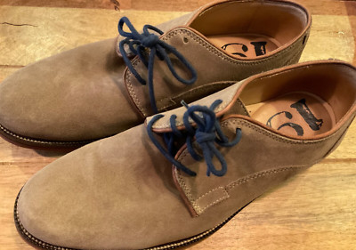 Купить 1901 brown lace up suede leather oxford dress shoes  display picture 3