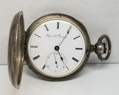FAPW277 Circa 1870s? .800 Ulysse A Bourquin Pocket Watch, Sz 44mm, Not Working.