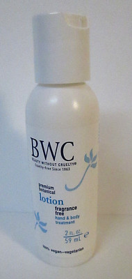 BWC Beauty Without Cruelty Botanical Hand/Body Lotion FRAGRANCE FREE 2 oz NOS