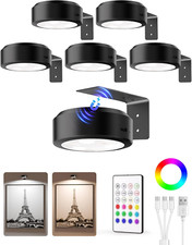 Rechargeable Magnetic Picture Lights with Remote, 3 Pack, 2 Color Temps RGB