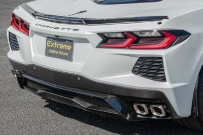 For 20-up C8 Corvette Quad Exist Carbon Fiber Rear Bumper Lower Lip Diffuser