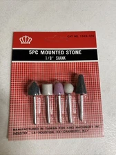 KING 5pc Mounted Stone Set w/ 1/8" shank New NIP Jewelry Grinding Dremel Tool