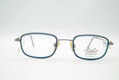 Lunettes Vintage Luxottica 1293 Métalliques Bleues Ovales Monture NOS - Photo 1/4
