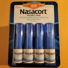 4 Pack Nasacort Allergy 24 Hr Non-Drowsy Nasal Congestion 480 Spray  Exp: 11/27