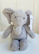 New Pottery Barn Kids 11" Grey Elephant Plush White Bow Stuffed Animal Baby