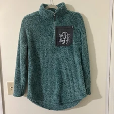 Marley Lilly 1/4 Zip Sherpa Green Top Women's Size S/M