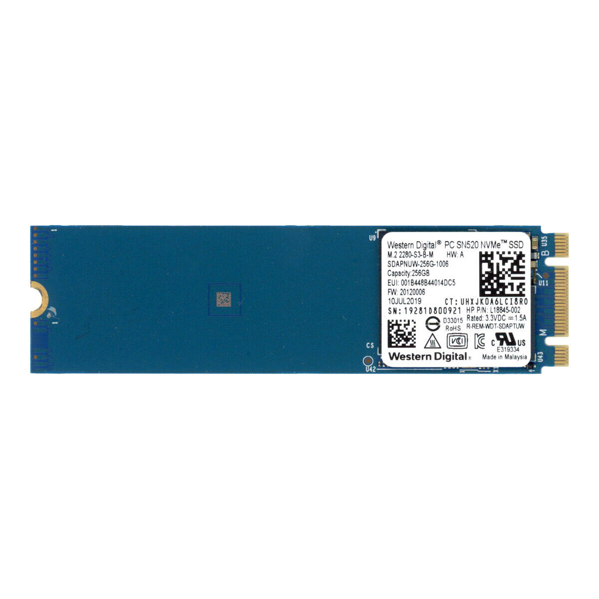 Wd Pc Sn520 Nvme Sdapnuw-256g-1006 L18845-001 256gb Tlc Pcie Wd Pc Sn520 Nvme Sdapnuw-256g-1006 L18845-001 256gb Tlc Pcie