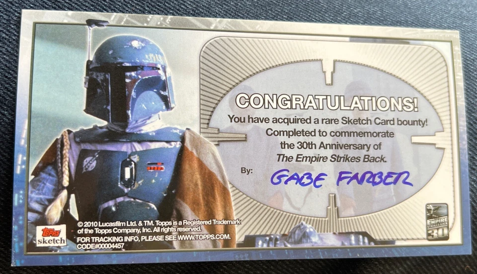 C-3PO 2010 Topps Star Wars The Empire Strikes Back 3D 1/1 SKETCH By GABE FARBER - Image 2 of 2