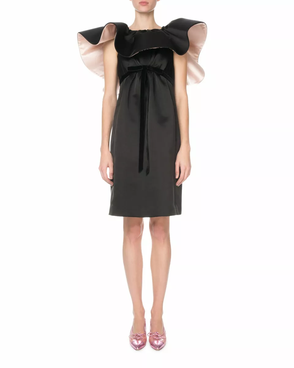 Marc Jacobs (Runway) Ruffle-Neck Satin Cocktail Dress Size 6 | eBay