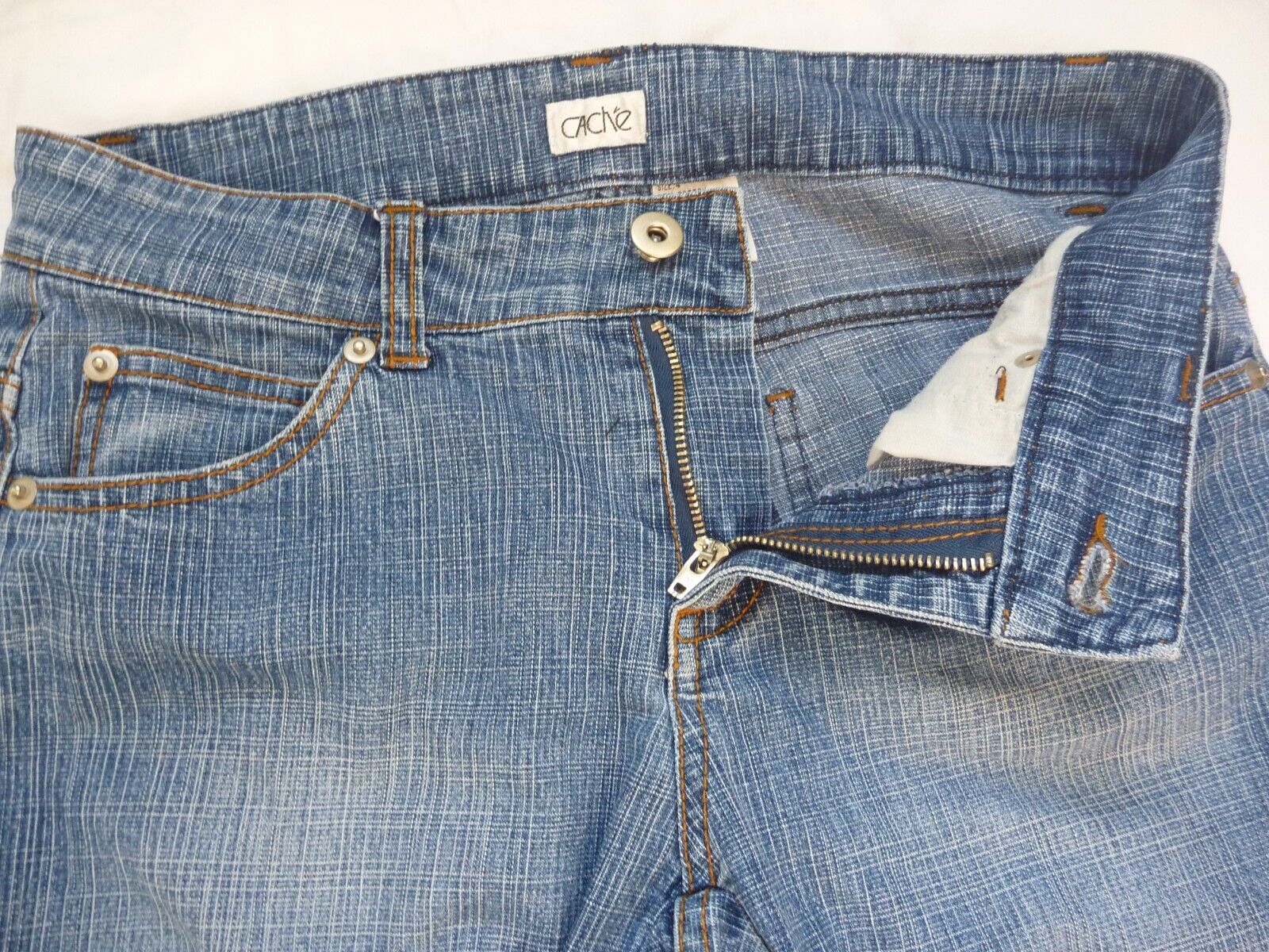 CACHE Capri Jeans Denim Blue Cropped Size 4 - image 2