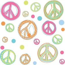 RoomMates: Peel and Stick Wall Decal Peace Signs with Glitter
