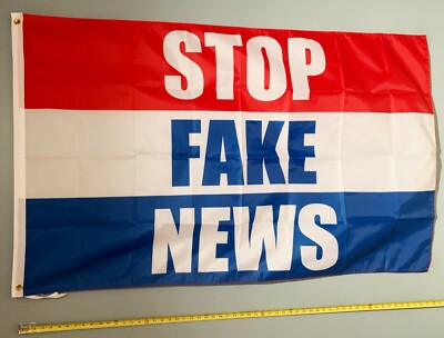 DONALD TRUMP FLAG *FREE SHIP USA SELLER! Stop Fake News Block 2024 USA Sign 3x5'