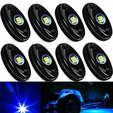 8PCS Blue LED Rock Light Lights For JEEP Off Road Truck Car ATV Under Body US