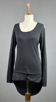 10 DAYS AMSTERDAM Black Designer Lagenlook Extra Long Tunic Top Size 0 / XS