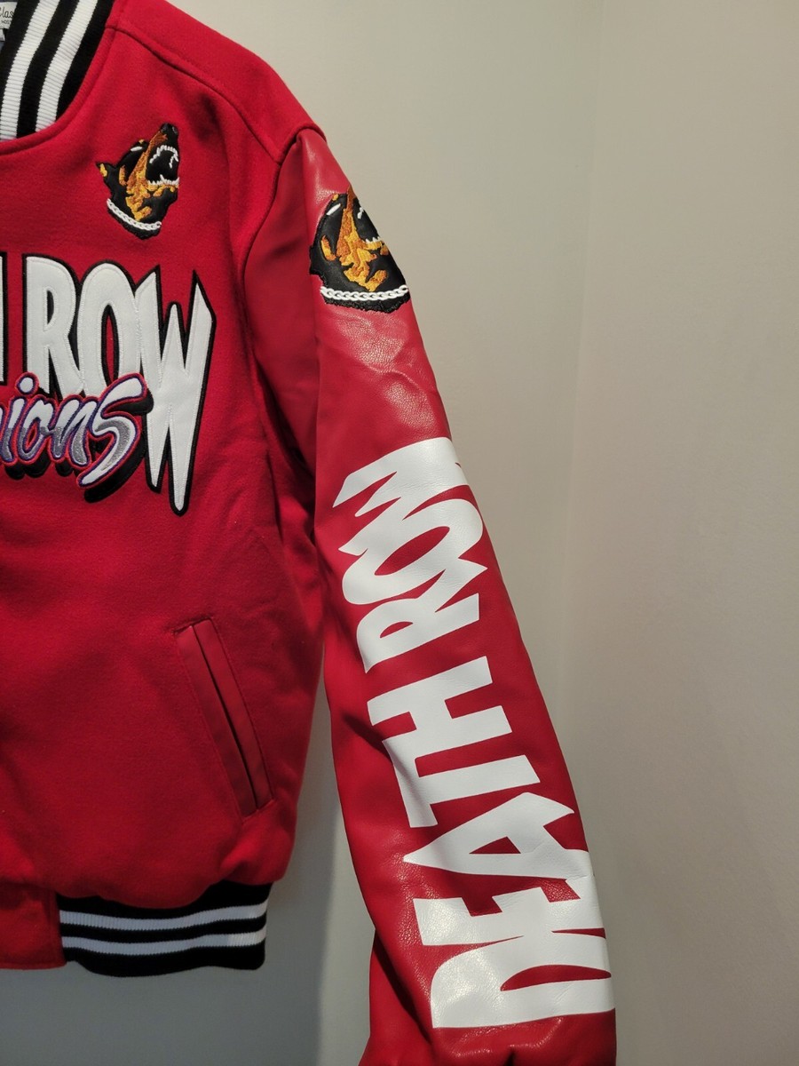 Headgear Classics Red Death Row Records Letterman Varsity Jacket