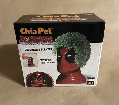Chia Pet DeadPool Marvel Universe Decorative Pottery Planter Complete New In Box