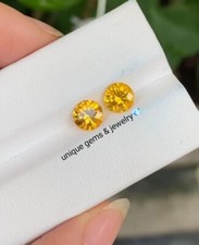 2 Ct Yellow color Diamond VVS1 Round Cut Premium Quality Loose Gemstone 2 PCS