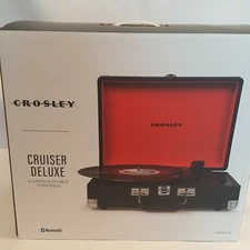 Crosley Cruiser Deluxe Portable 3 Speed Bluetooth Record Player (CR8005D)