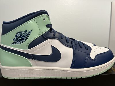 Air Jordan 1 Mid Obsidian Mint White Men’s 9.5 554724-413 Jordan 1 Mid  main image 4