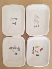 NEW set of 4 Rae Dunn by Magenta Office Organizer Tray Trinket Set Desk Decor