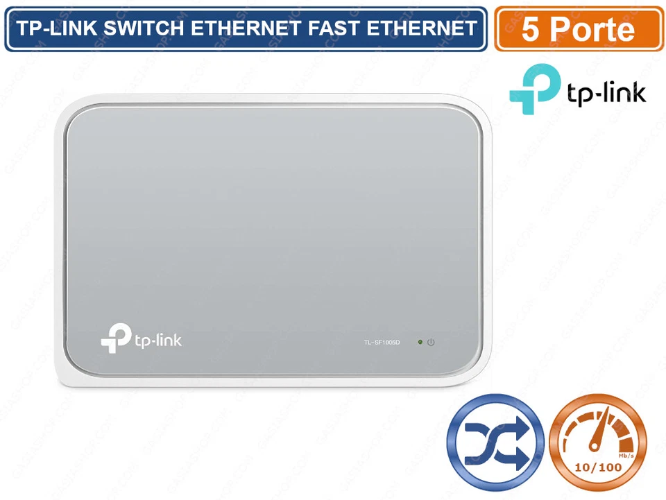 HUB DI RETE SWITCH ETHERNET 5 PORTE 10 / 100 Mbps TP-LINK TL-SF1005D LAN RJ45 - Immagine 3 di 3