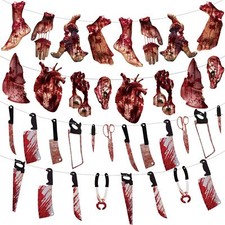 Halloween Decorations Party Banners, Horror Movie Themed Birthday Garland Set