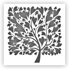 Heart Tree 2 Valentine Stencil - Choose a Size - Laser-Cut Reusable Plastic