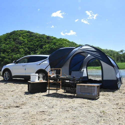 SUV universel tente voiture de camping familiale 4 personnes capacité de sommeil gris léger UE - Photo 1/16