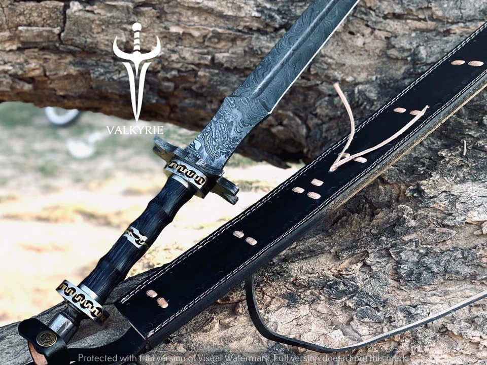 Handmade Damascus Steel Full Tang Viking Sword/Medieval Sword Battle Ready Sharp - Image 4 of 4