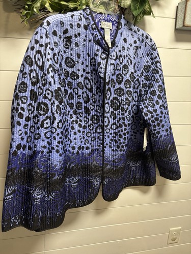 Catherines By Maggie Barnes Quilted Reversible Open Front Jacket 2X 22/24W - Picture 8 of 10
