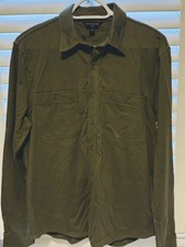 Banana Republic Shirt Mens medium olive Slim Flex Fit Button Up