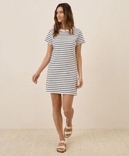 Pact Women's Softspun Tee Dress Extra Large Sonoma Stripe Comfortable Casual
