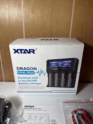 XTAR VP4L Plus 4-Slot LCD Li-ion NiMH Smart Battery Charger with USB Output