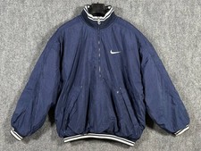 Vintage 90s Nike Big Swoosh Jacket Mens XL Full Zip Blue White