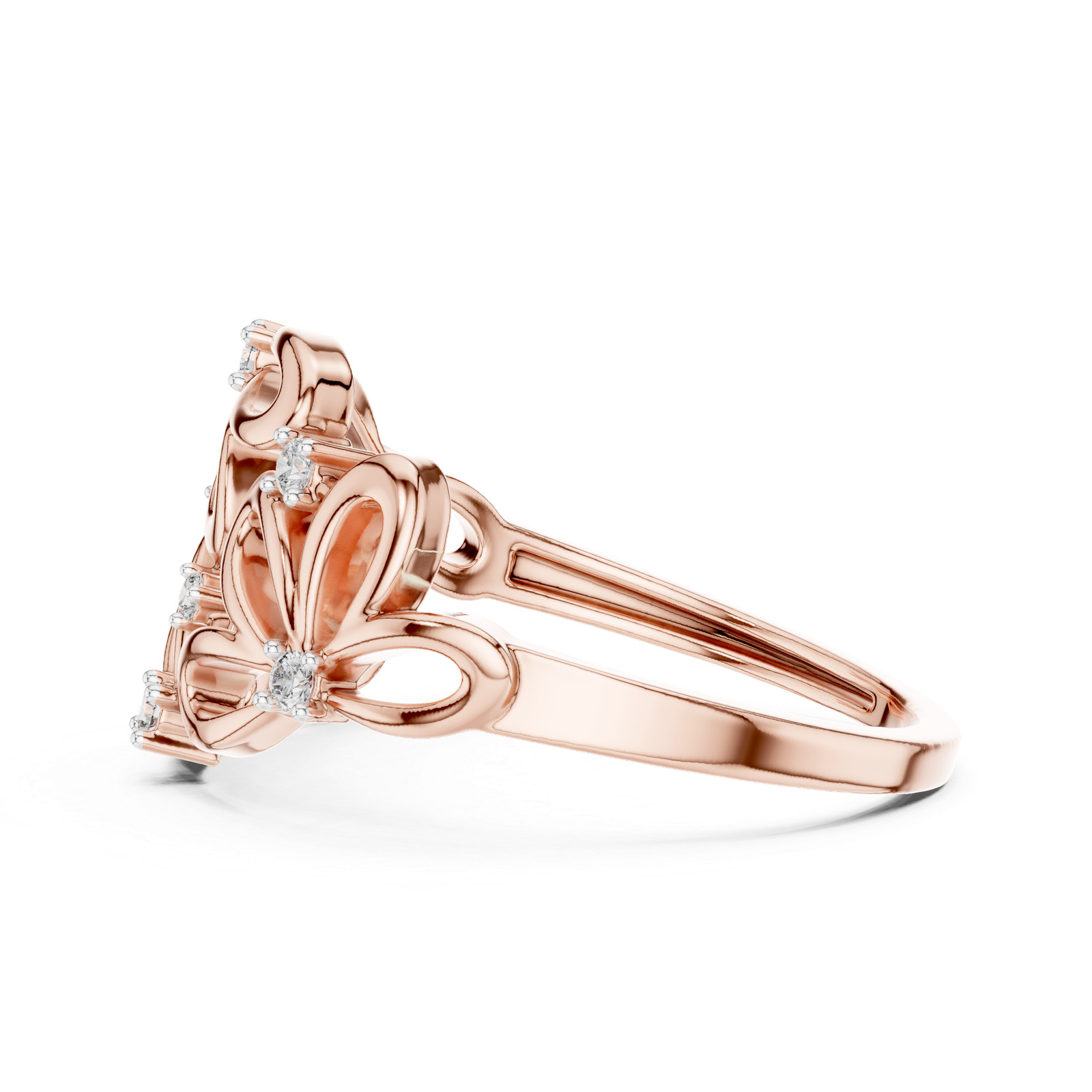 Anillo de promesa de boda de diamantes redondos de aniversario de 8 piezas ce...