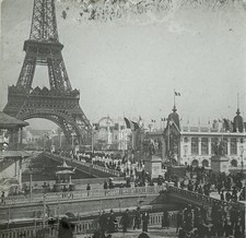 Eiffelturm Ausstellung Universelle De Paris 1900 Foto Stereo Gläser Vintage