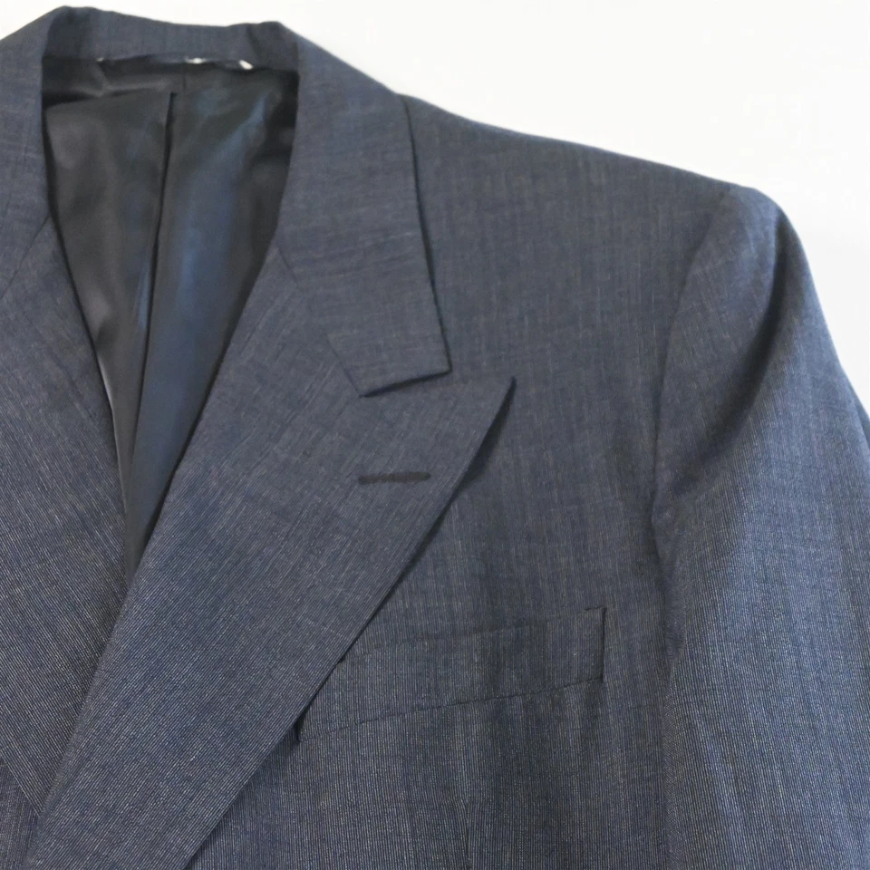 De Colección EE. UU. 41R 42R Azul 100% Lana Doble Pecho Sala de Juntas Traje Chaqueta Abrigo Deportivo Foto 2 de 4