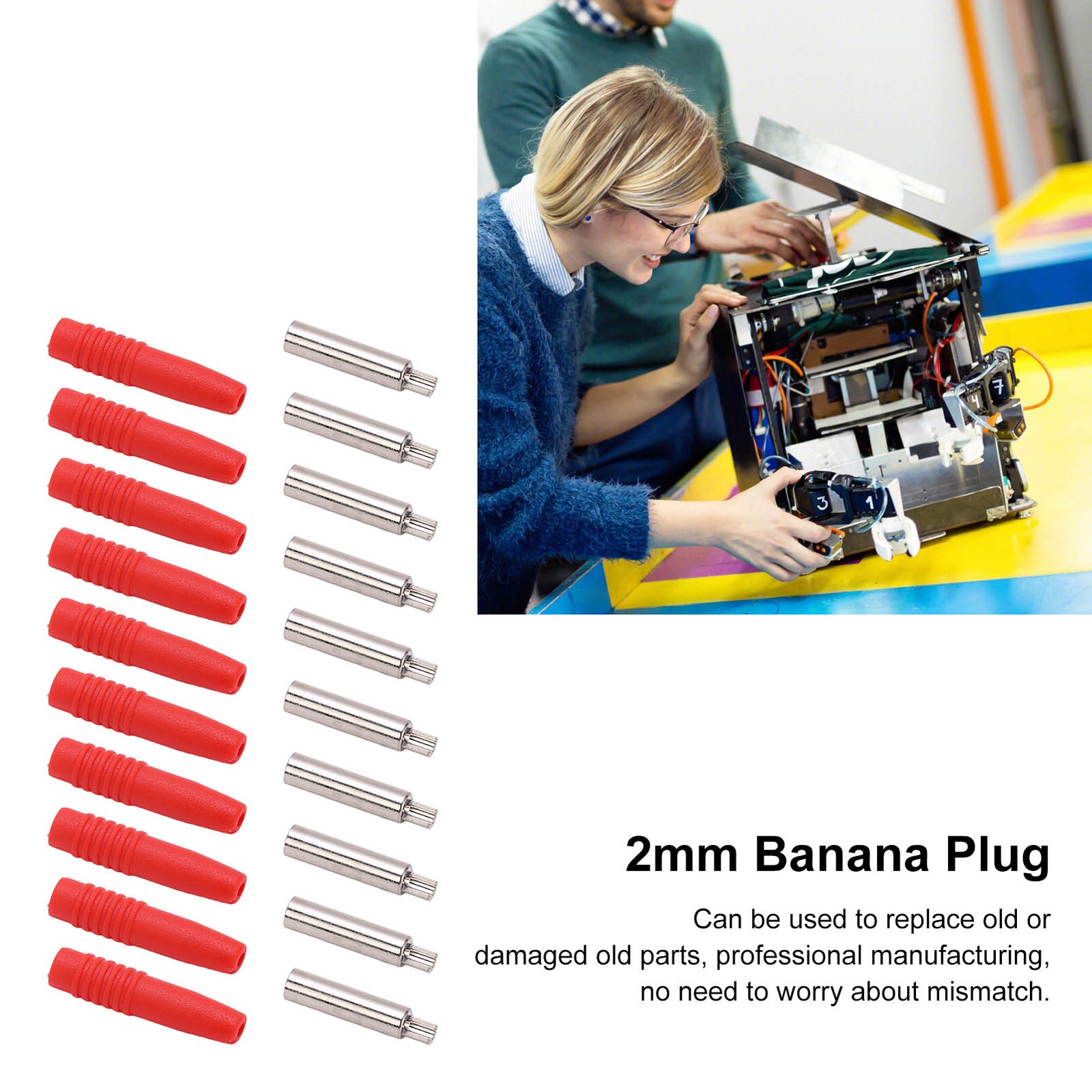10Pcs Insulated 2mm Banana Plug Coupler With Protection Shrouded For Testing Equ