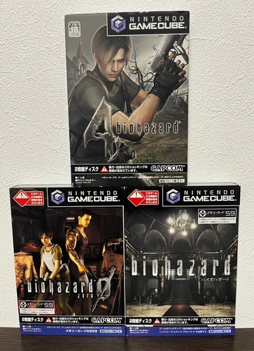 Resident Evil Biohazard 0 1 4 set Nintendo Gamecube GC Japanese ver Tested