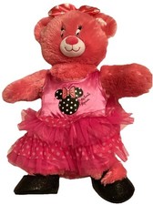 Build A Bear Disney Minnie Mouse Plush Stuffed Animal Toy Pink Dress Black Shoes