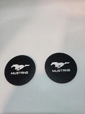 2X CAR COASTER LOGO CUP HOLDER UNIVERSAL 2.75 / RUNNING HORSE MUSTANG