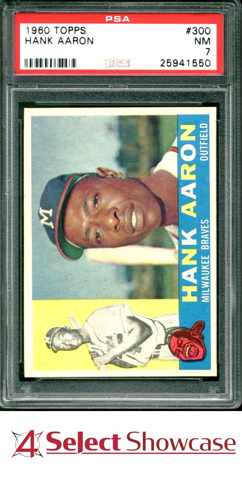 1960 TOPPS #300 HANK AARON BRAVES HOF PSA 7