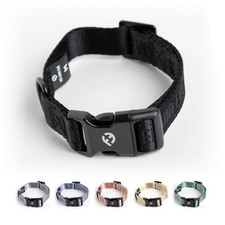 Large Black Classic Dog Collar Quick Release Metal Buckle 210D Nylon 450 LB