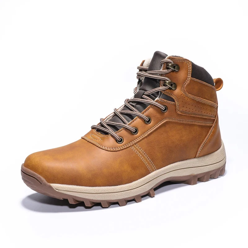 High Top Walking Boots Non Slip Hiking Work Handmade Shoes Outdoor Sneakers