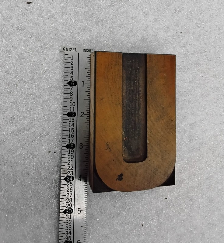 Letterpress Wood Type Large Letter U
